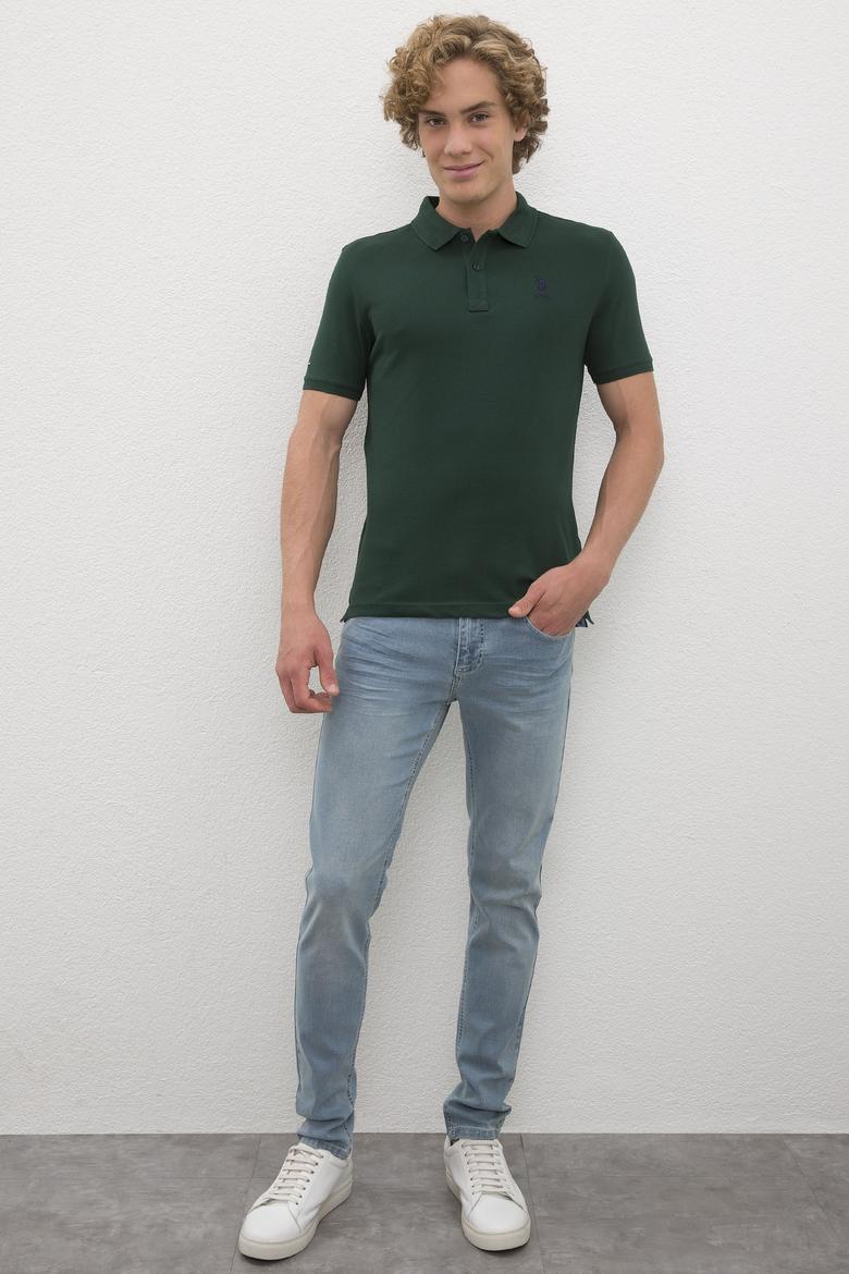 Erkek Koyu Yeşil Basic Tişört - 50224056086