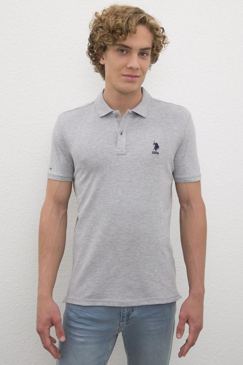 Erkek Gri Melanj Basic Tişört