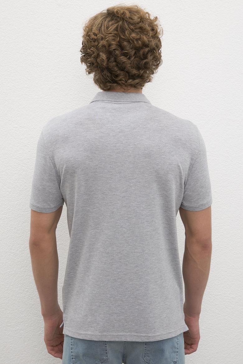 Erkek Gri Melanj Basic Tişört - 50224056099