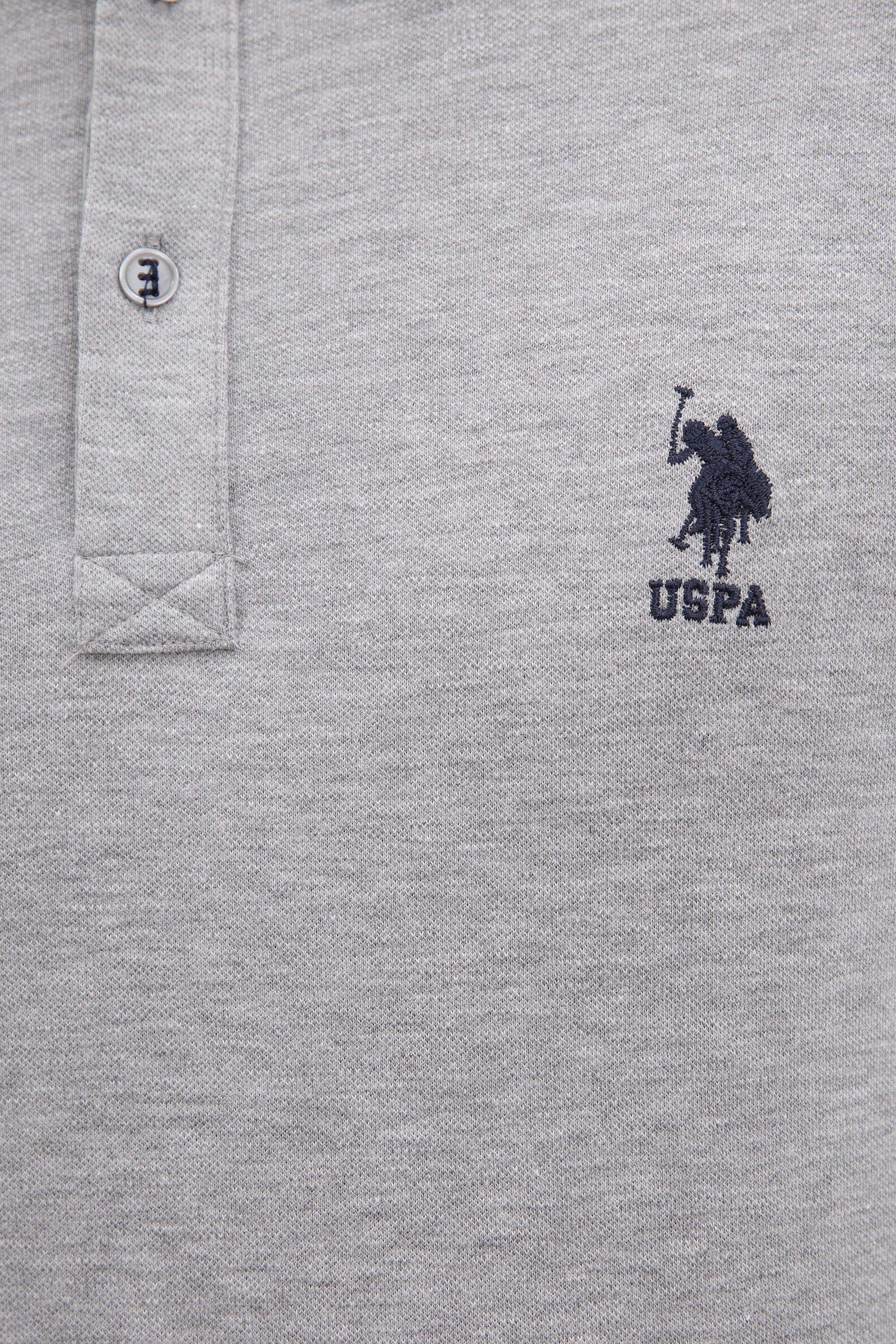 Erkek Gri Melanj Basic Tişört - Image 4