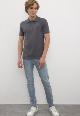 Erkek Antrasit Basic Tişört - 50231513019