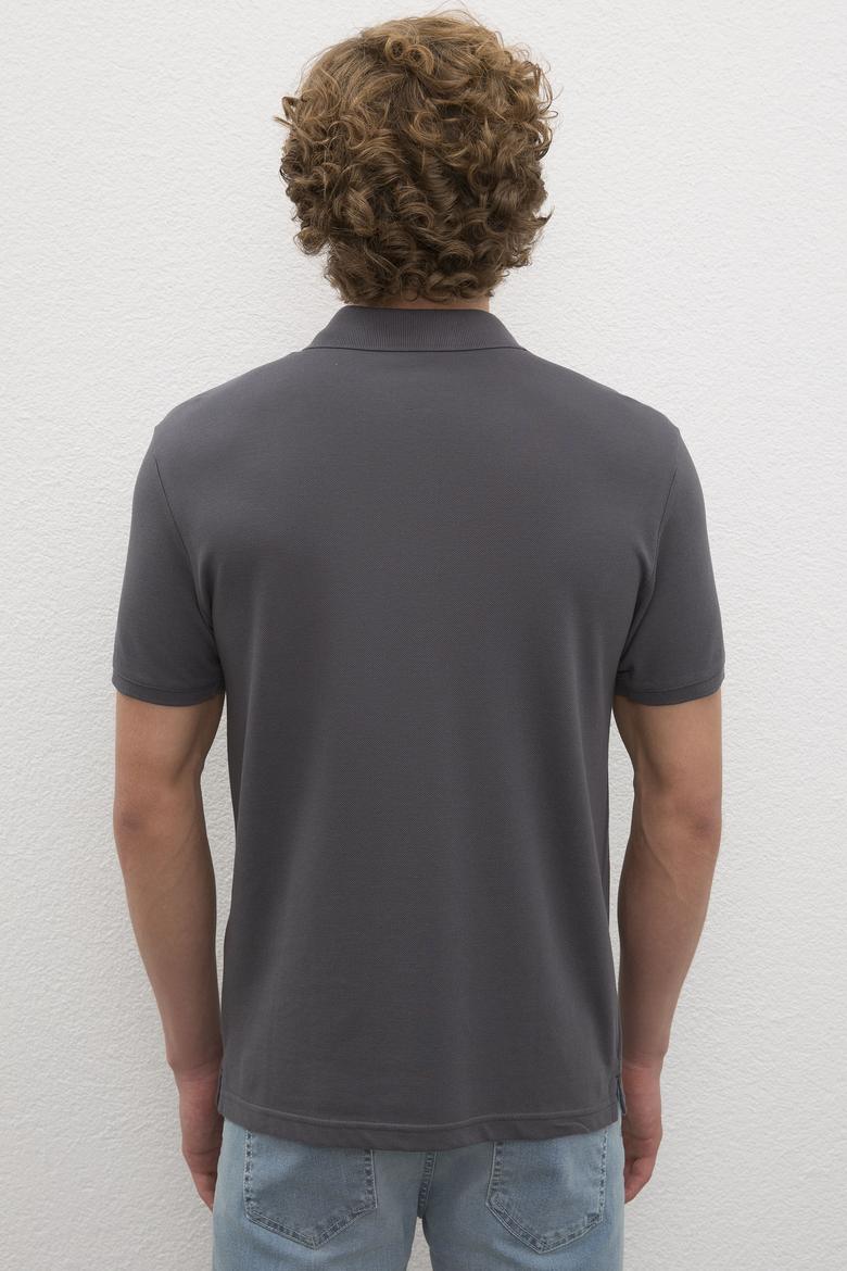 Erkek Antrasit Basic Tişört - 50231513019