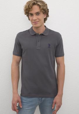 Erkek Antrasit Basic Tişört - 50231513019