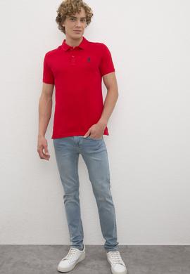Erkek Kırmızı Polo Yaka Basic T-Shirt - 50231513060