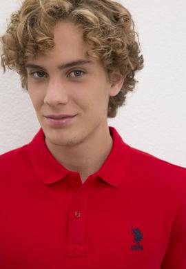 Erkek Kırmızı Polo Yaka Basic T-Shirt - 50231513060