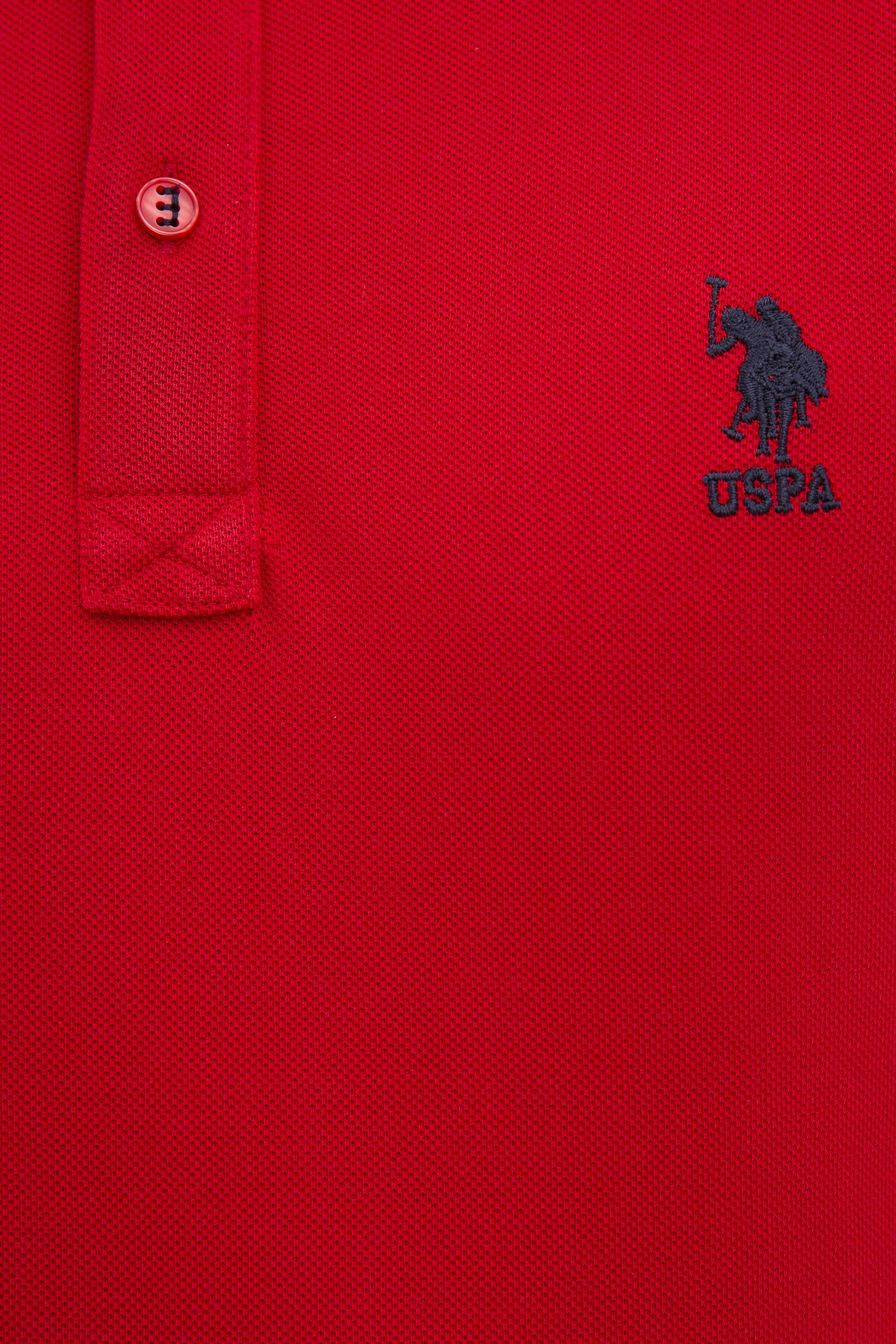 Erkek Kırmızı Polo Yaka Basic T-Shirt - Image 5