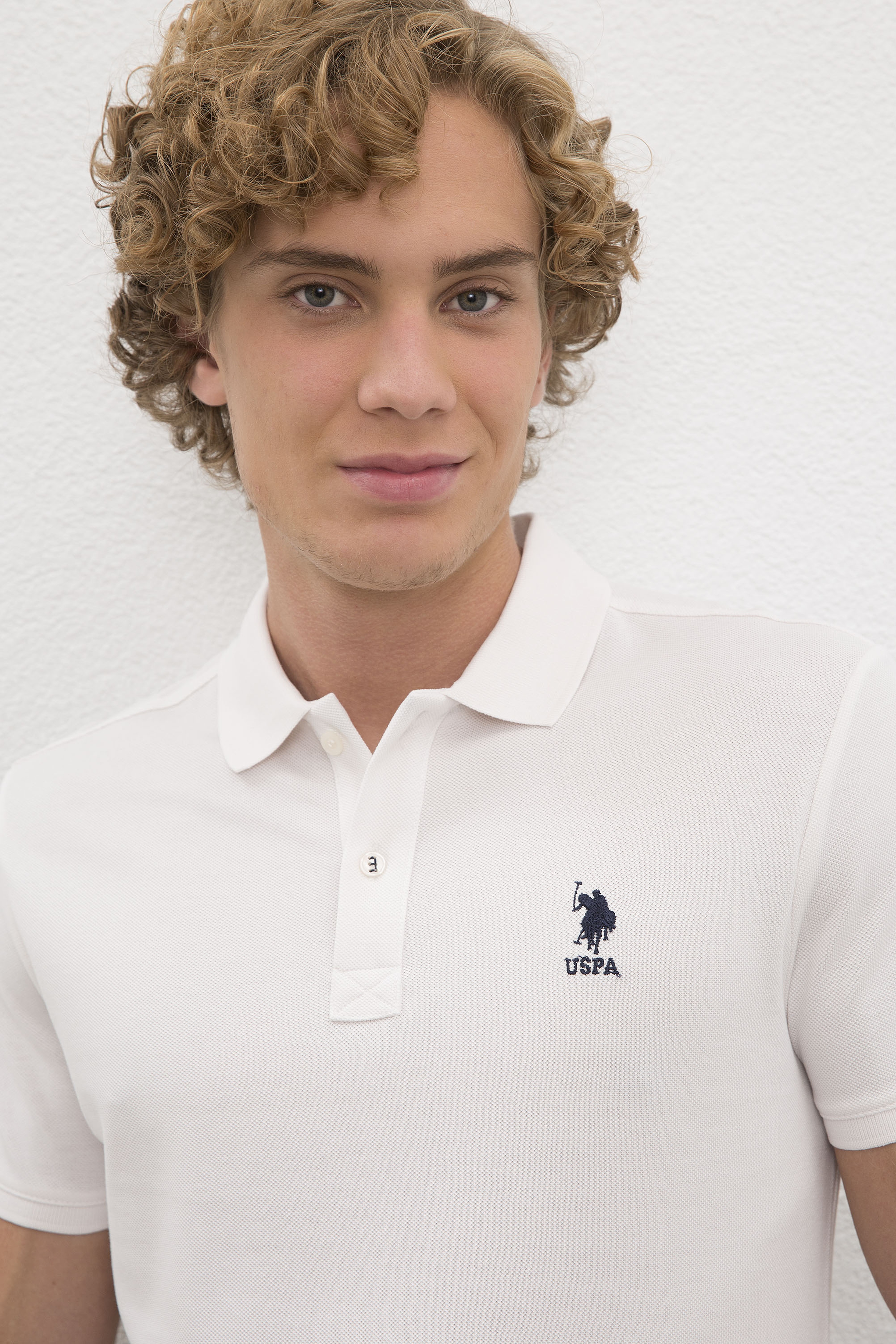 Erkek Ekru Basic Polo Yaka Tişört