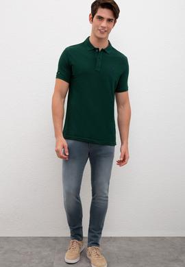 Erkek Koyu Yeşil Basic Tişört - 50231513118