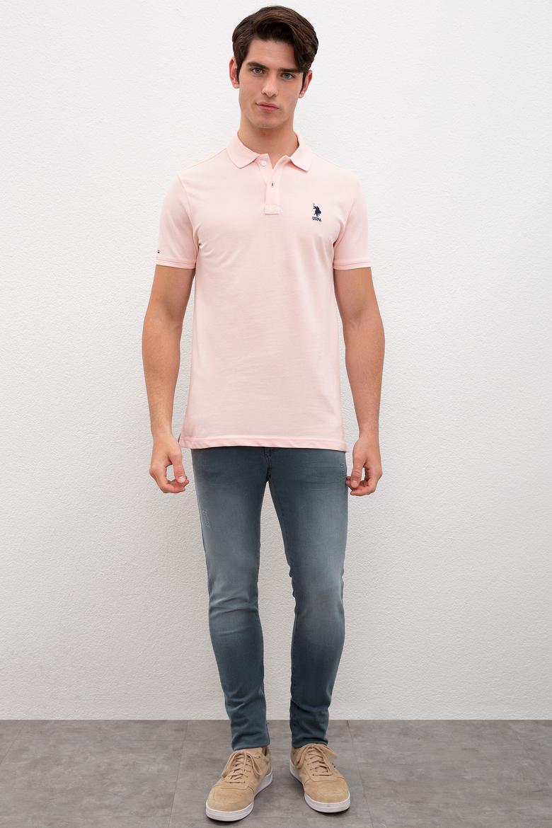 Erkek Açık Pembe Polo Yaka T-Shirt Basic - 50231513108