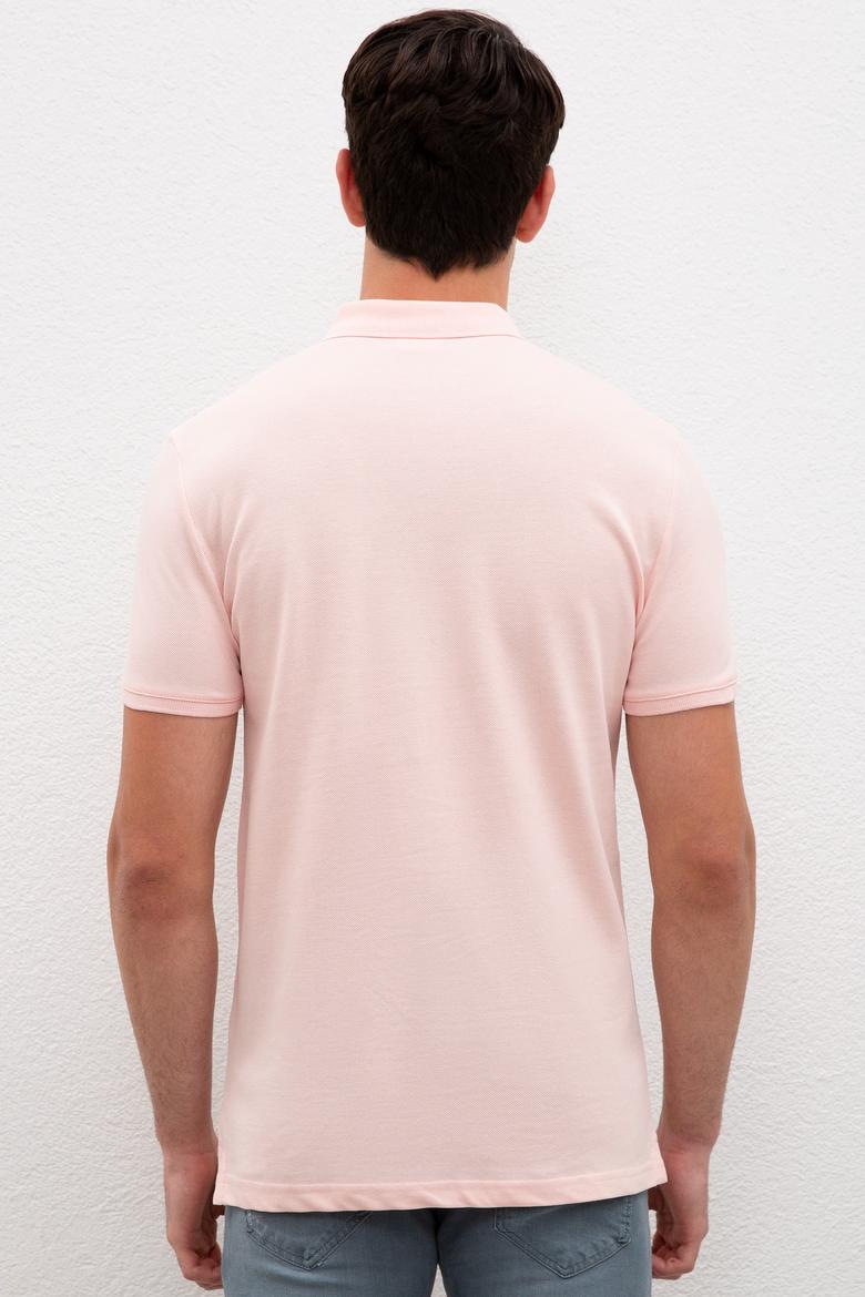 Erkek Açık Pembe Polo Yaka T-Shirt Basic - 50231513108