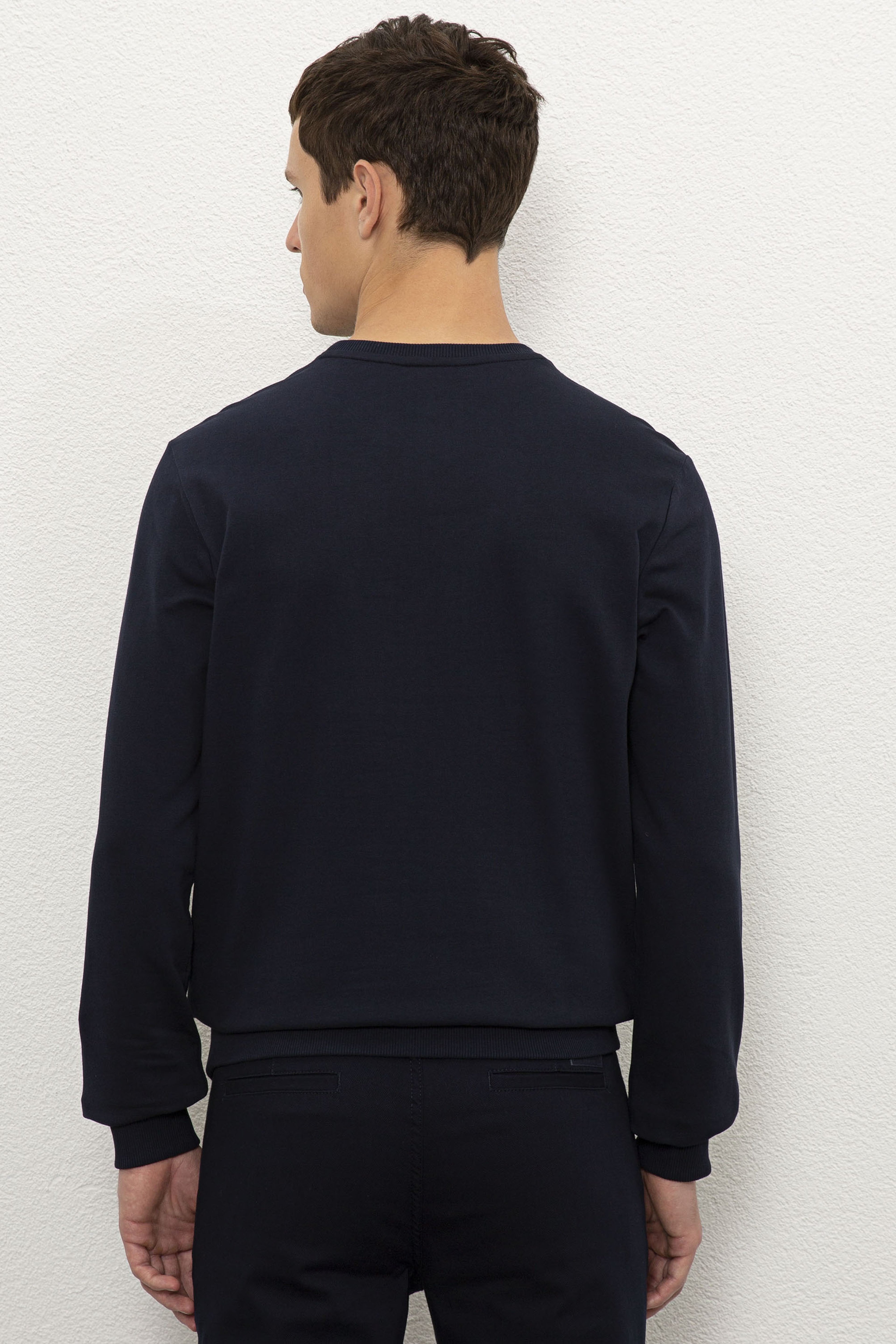 Erkek Lacivert Sweatshirt - Image 3