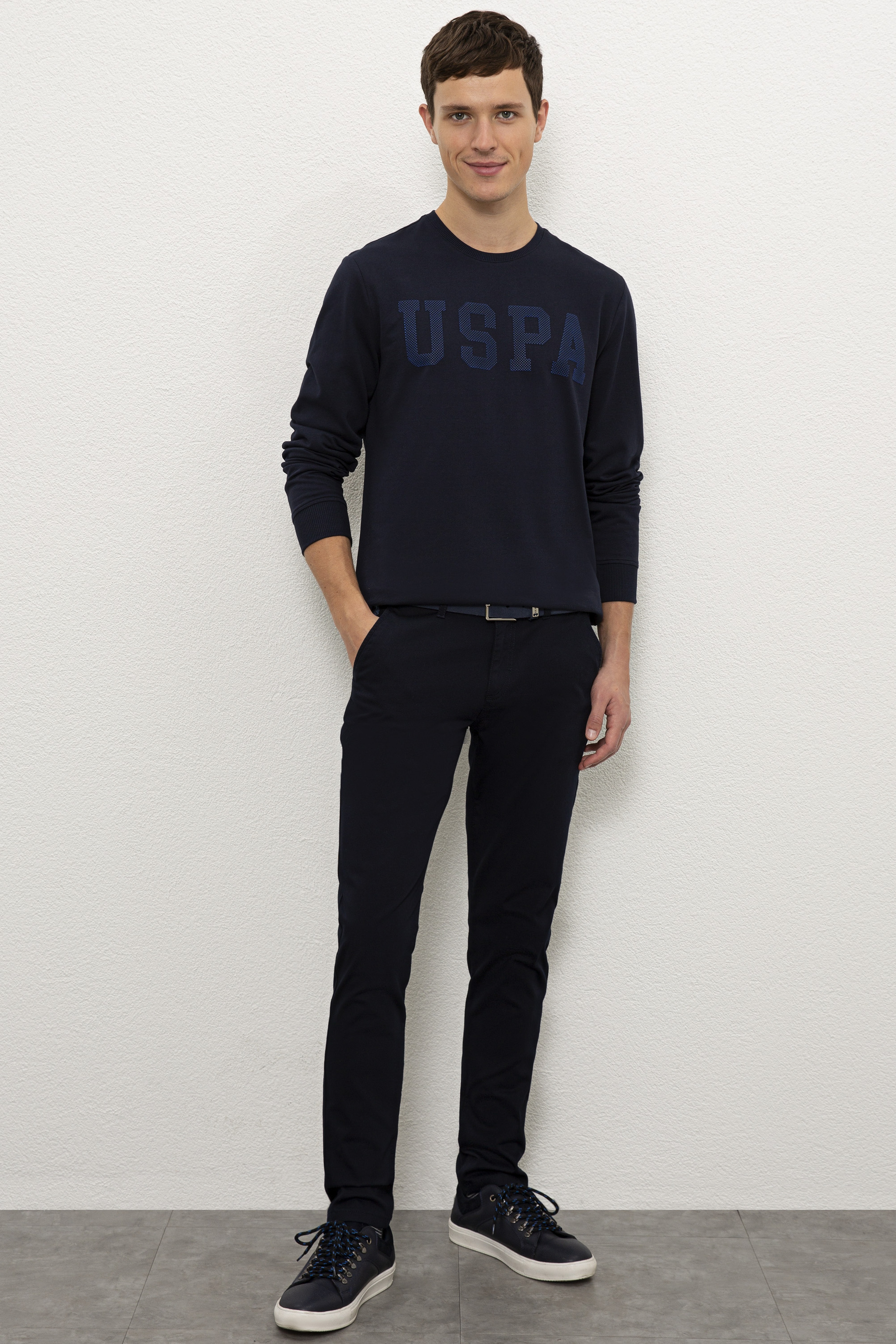 Erkek Lacivert Sweatshirt - Image 4