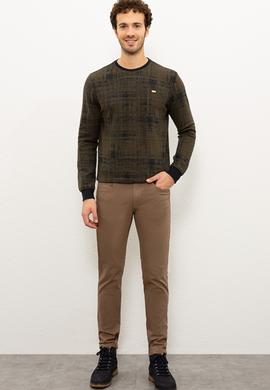 Erkek Lacivert Bisiklet Yaka Sweatshirt - 50225408017