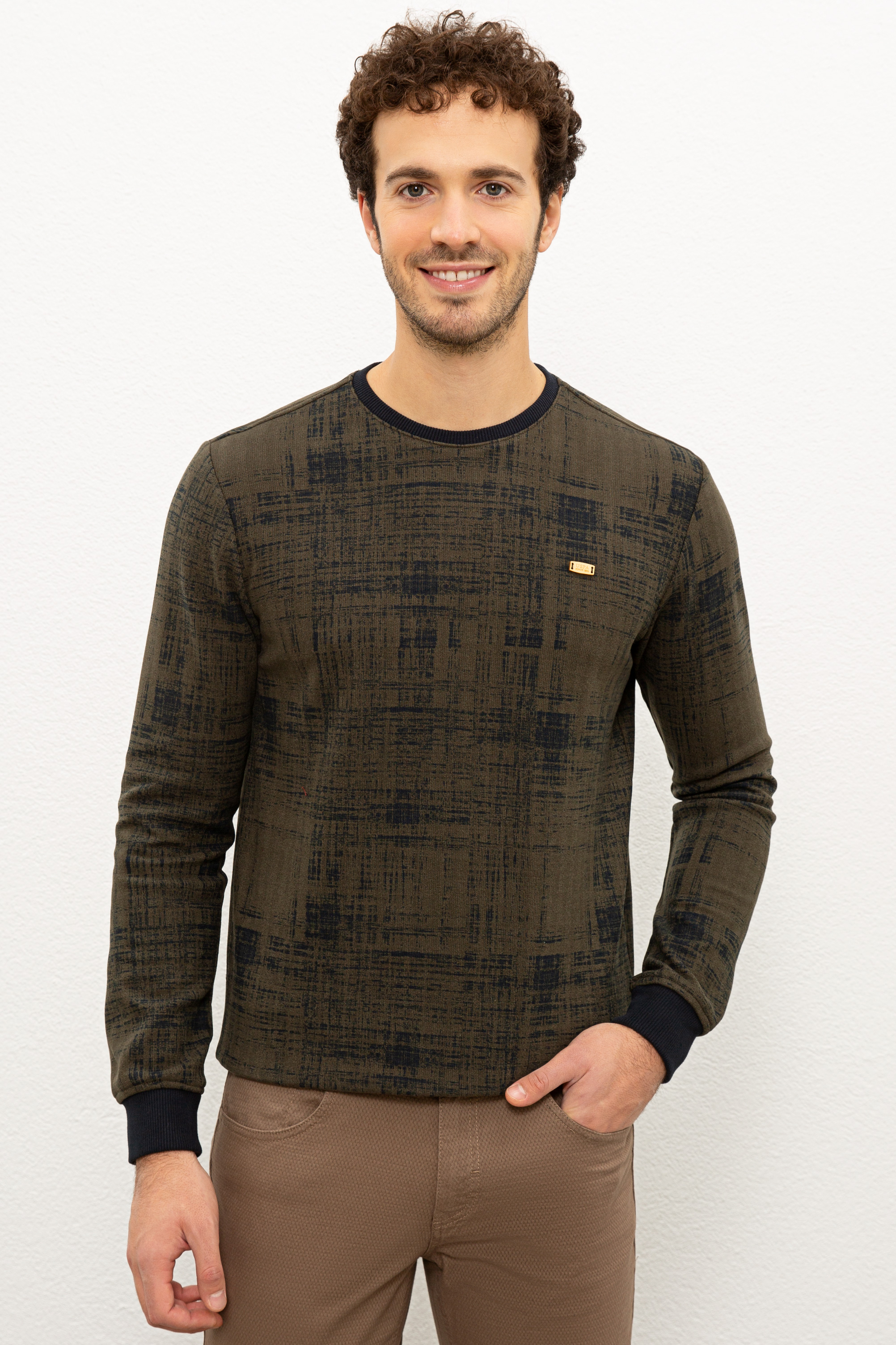 Erkek Lacivert Bisiklet Yaka Sweatshirt