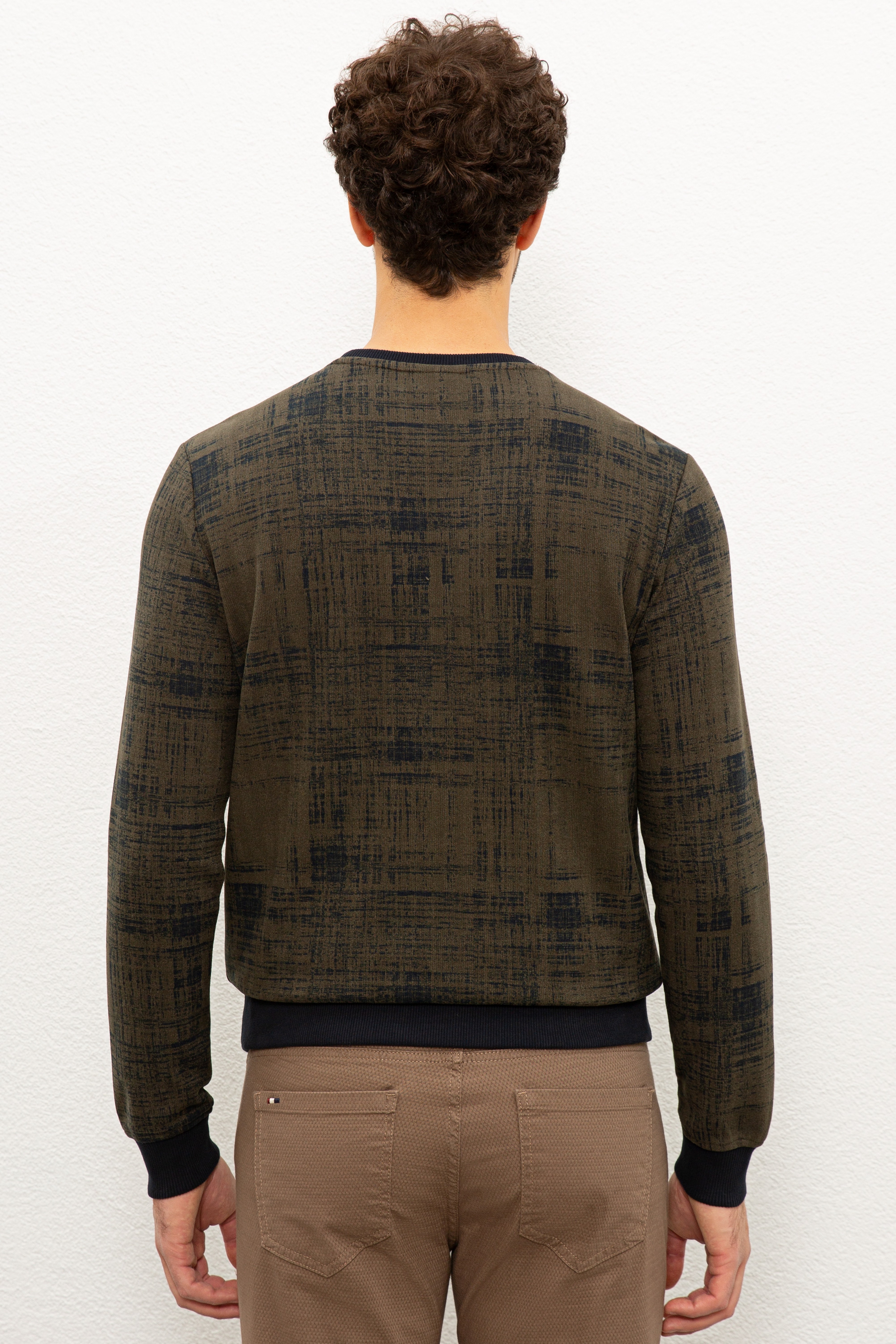 Erkek Lacivert Bisiklet Yaka Sweatshirt - Image 3