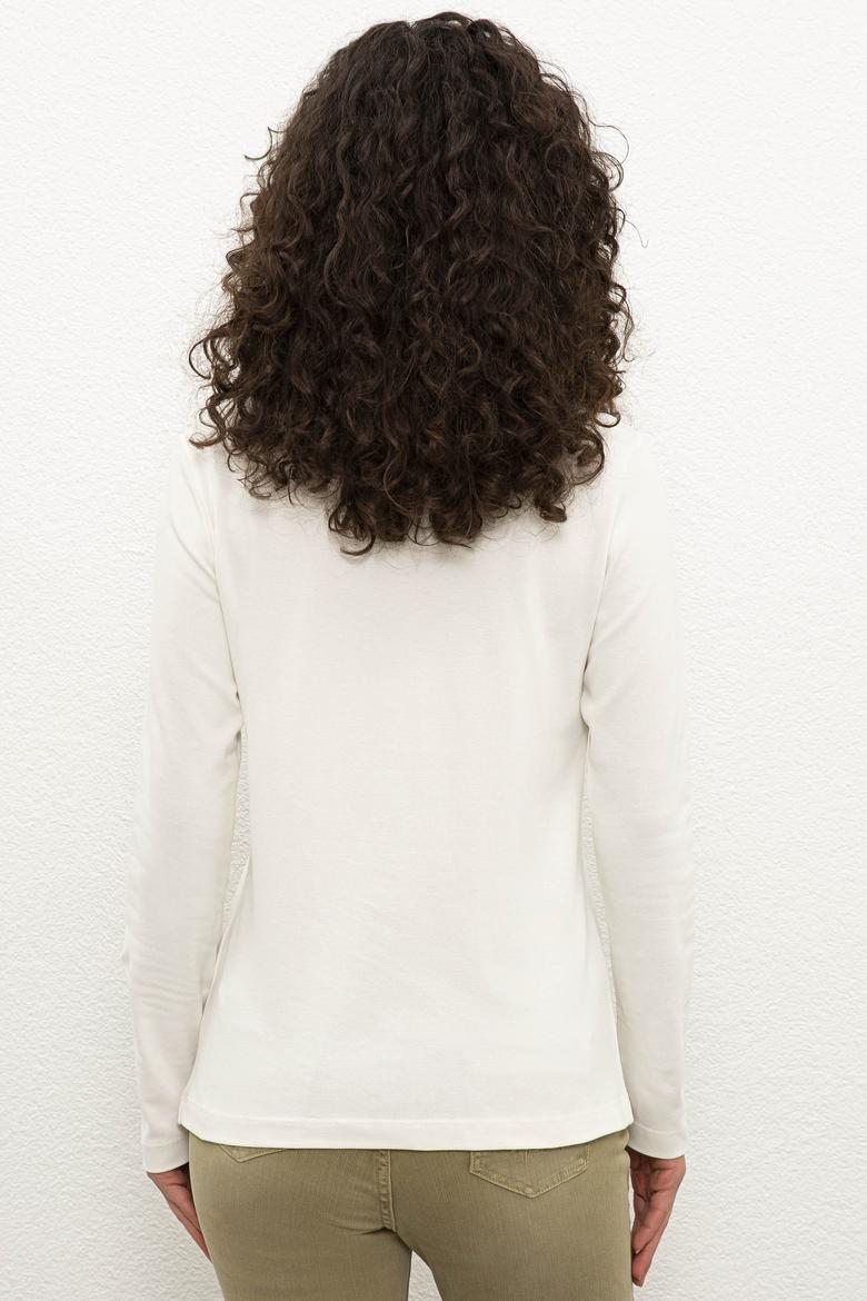 Kadın Beyaz Sweatshirt Basic - 50232091081