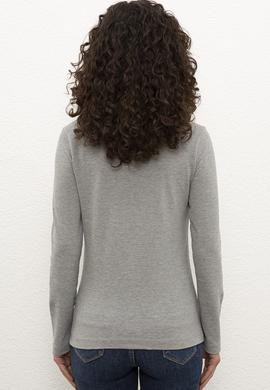 Kadın Gri Sweatshirt Basic - 50232091009