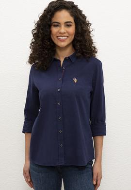 Kadın Lacivert Gömlek Uzunkol Basic - 50219042061