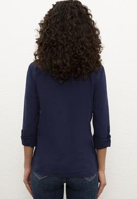 Kadın Lacivert Gömlek Uzunkol Basic - 50219042061