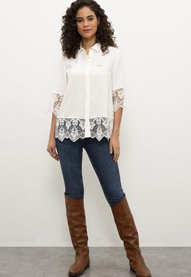 Kadın Beyaz Gömlek Uzunkol - 50225807010