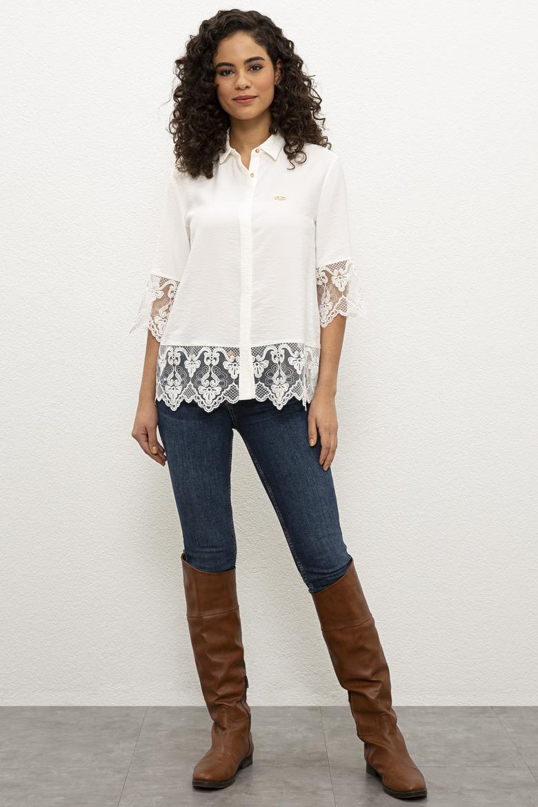 Kadın Beyaz Gömlek Uzunkol - 50225807010