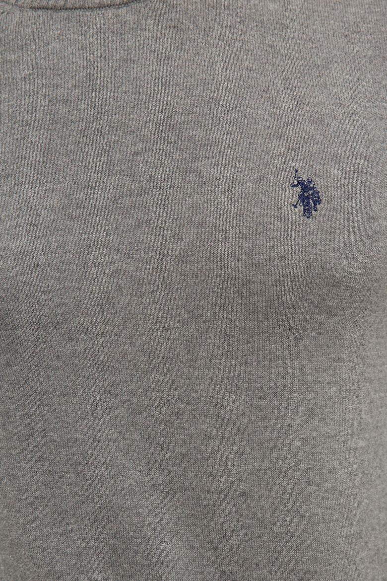 Erkek Gri Melanj Bisiklet Yaka Triko Kazak Basic - 50224730026