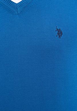 Erkek Kobalt V-Yaka Triko Kazak Basic - 50224729069