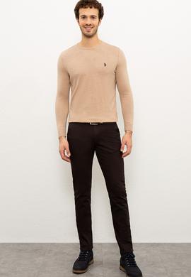 Erkek Kum Melanj Bisiklet Yaka Triko Kazak Basic - 50224730035