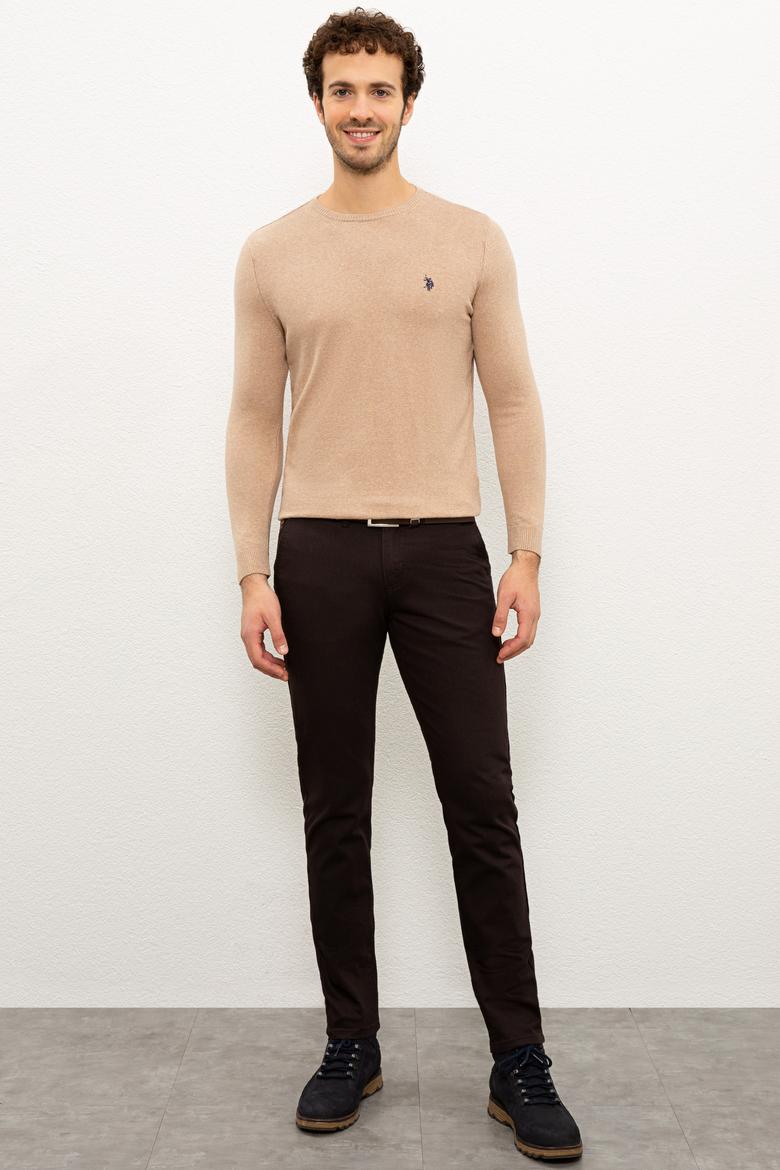 Erkek Kum Melanj Bisiklet Yaka Triko Kazak Basic - 50224730035