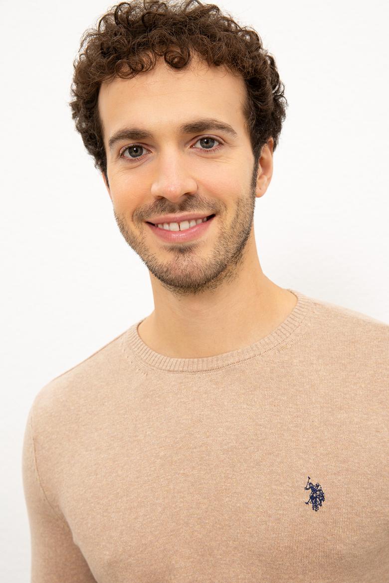 Erkek Kum Melanj Bisiklet Yaka Triko Kazak Basic - 50224730035