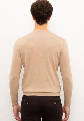 Erkek Kum Melanj Bisiklet Yaka Triko Kazak Basic - 50224730035