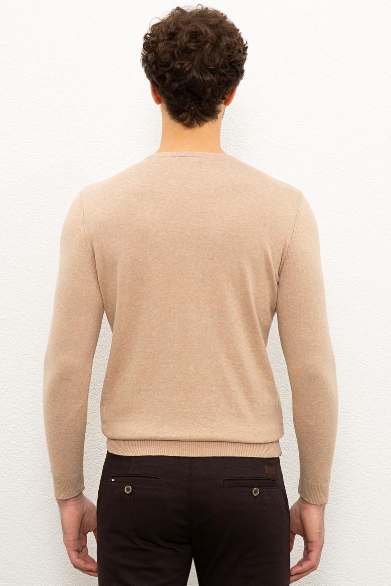 Erkek Kum Melanj Bisiklet Yaka Triko Kazak Basic - 50224730035