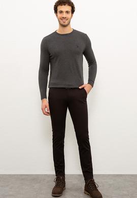 Erkek Antrasit Bisiklet Yaka Triko Kazak Basic - 50224730062