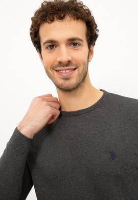 Erkek Antrasit Bisiklet Yaka Triko Kazak Basic - 50224730062