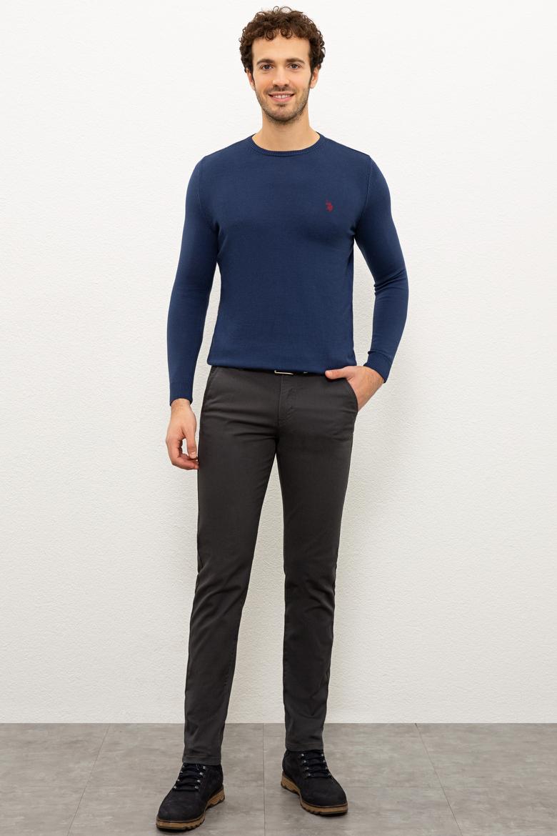 Erkek İndigo Bisiklet Yaka Triko Kazak Basic - 50224730071