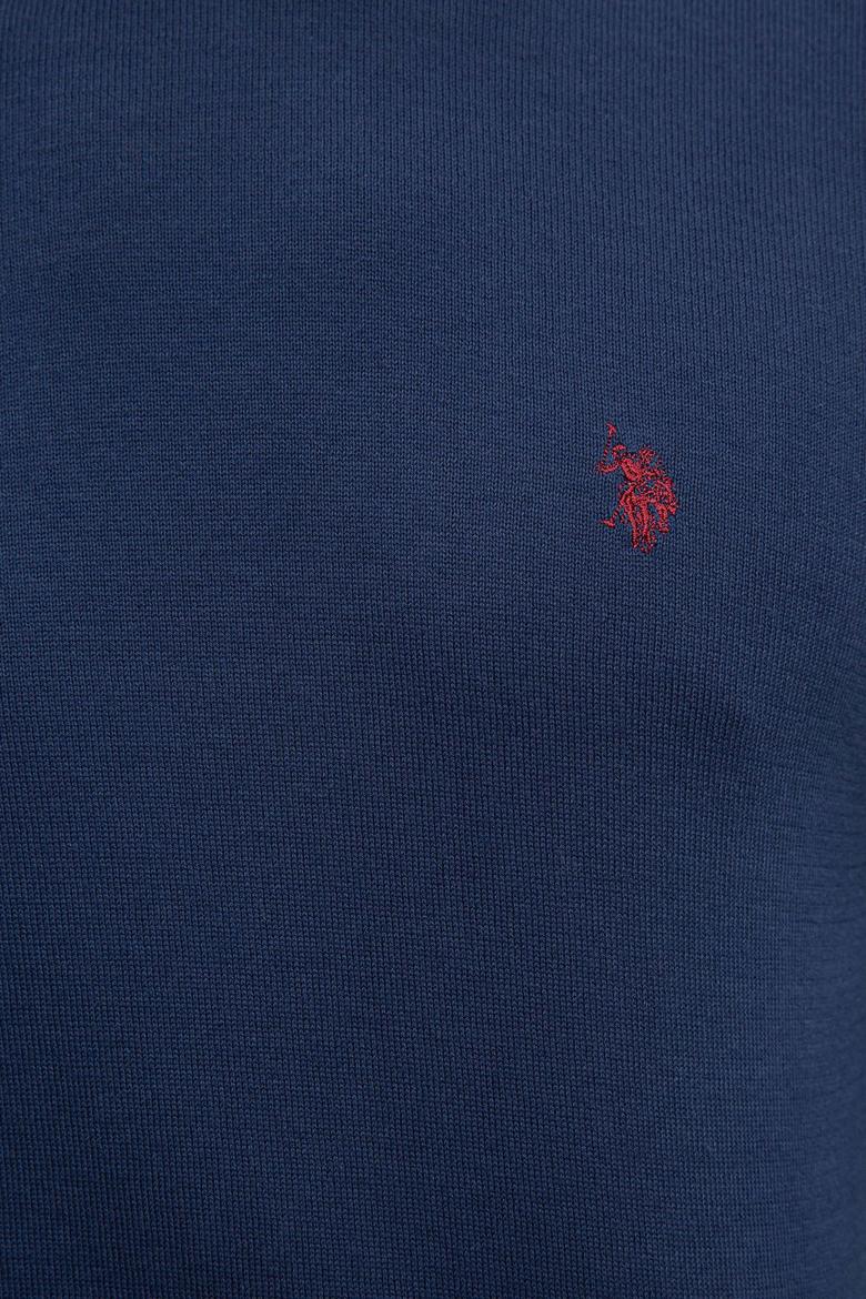 Erkek İndigo Bisiklet Yaka Triko Kazak Basic - 50224730071