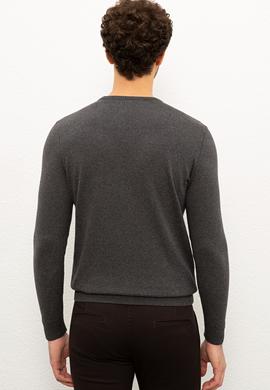 Erkek Antrasit Bisiklet Yaka Triko Kazak Basic - 50224730062