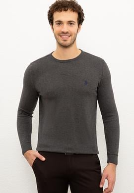 Erkek Antrasit Bisiklet Yaka Triko Kazak Basic - 50224730062