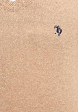 Erkek Kum Melanj V-Yaka Triko Kazak Basic - 50224729032