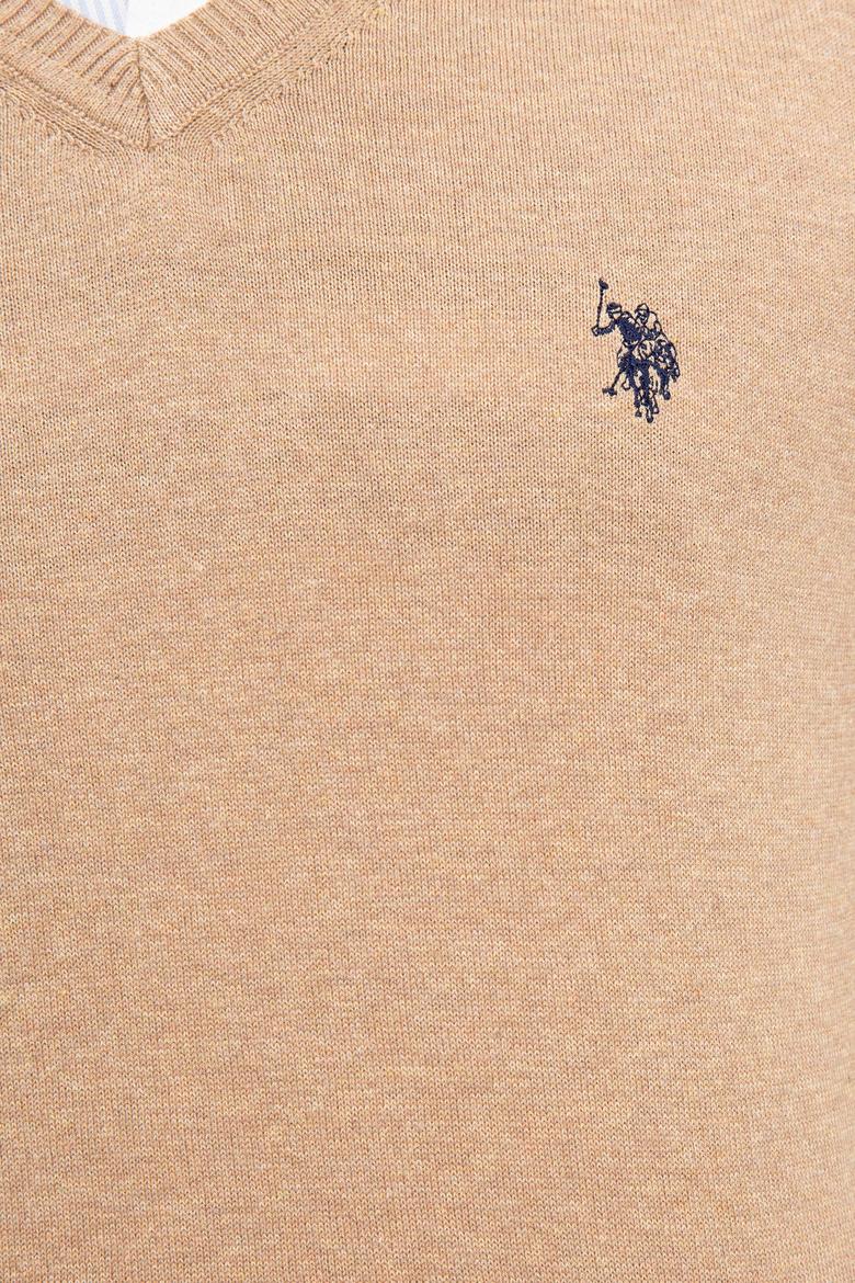 Erkek Kum Melanj V-Yaka Triko Kazak Basic - 50224729032