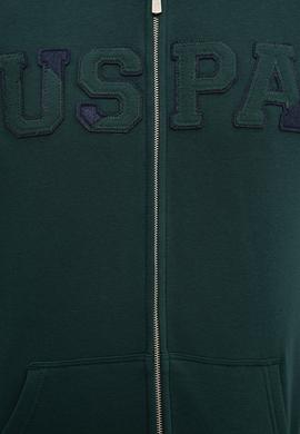 Erkek Koyu Yeşil Kapüşonlu Fermuarlı Sweatshirt - 50225494023