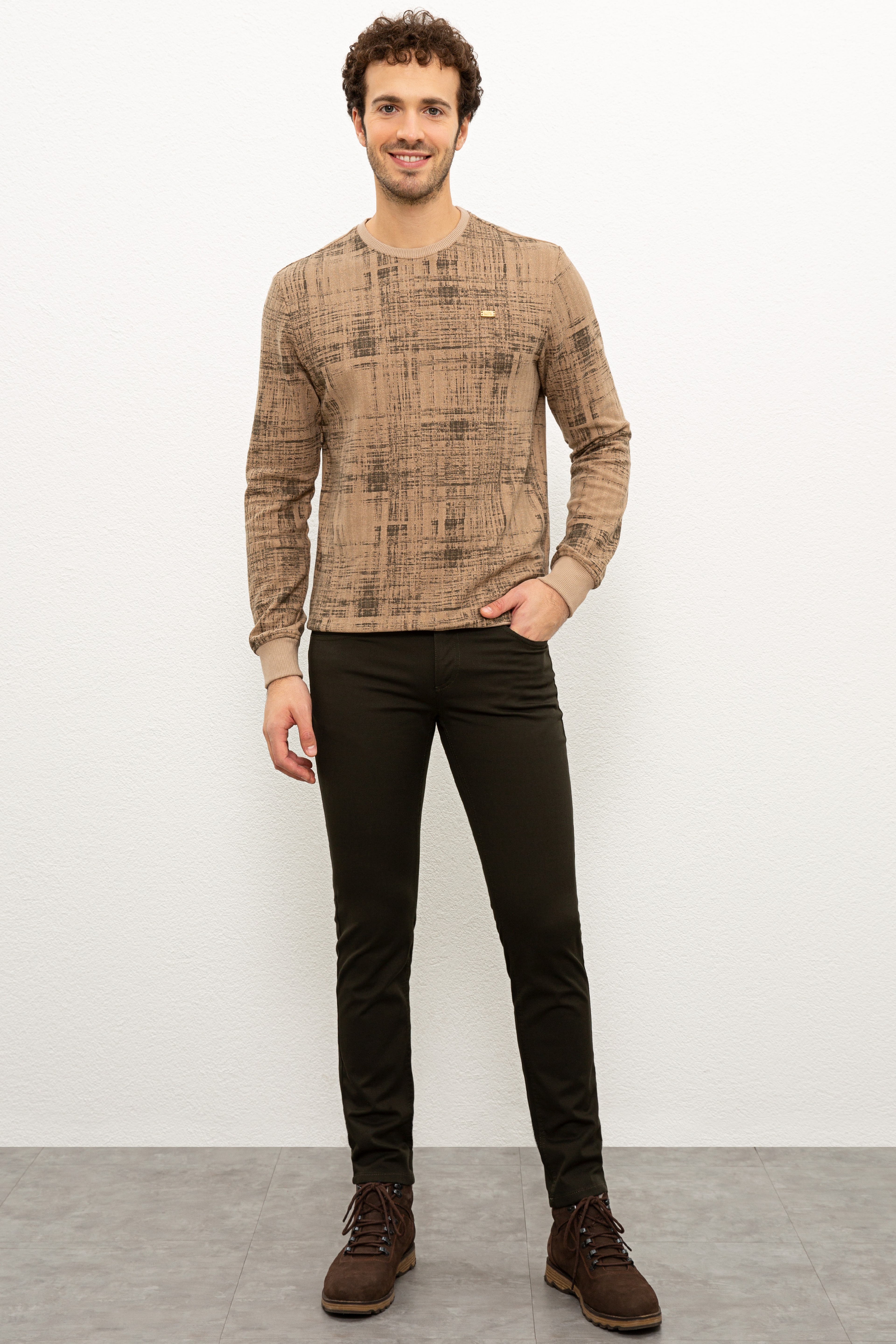 Erkek Camel Sweatshirt