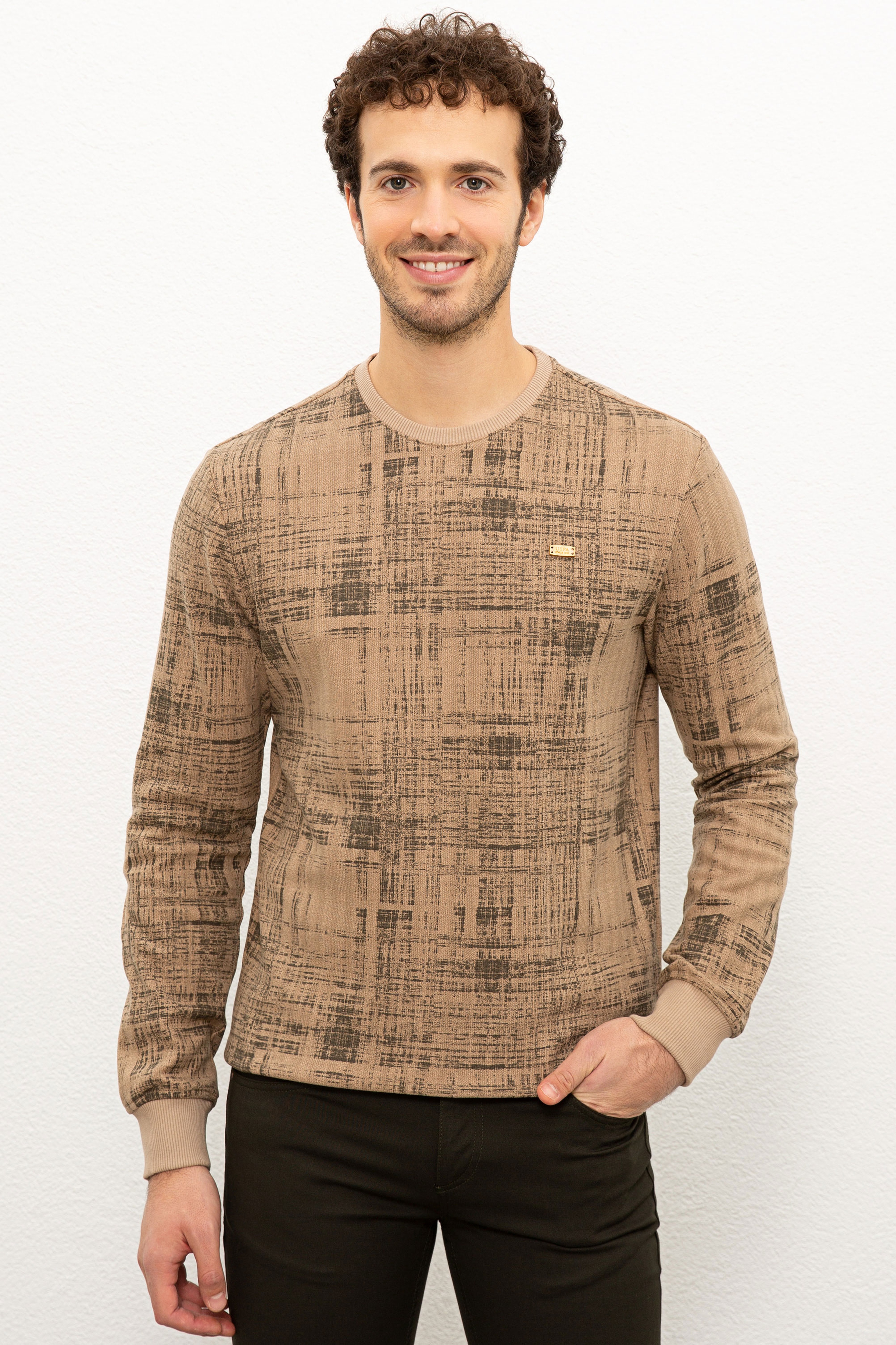 Erkek Camel Sweatshirt - Image 1