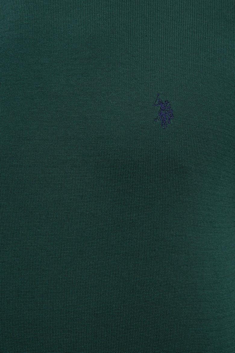 Erkek Koyu Yeşil Bisiklet Yaka Triko Kazak Basic - 50224730008