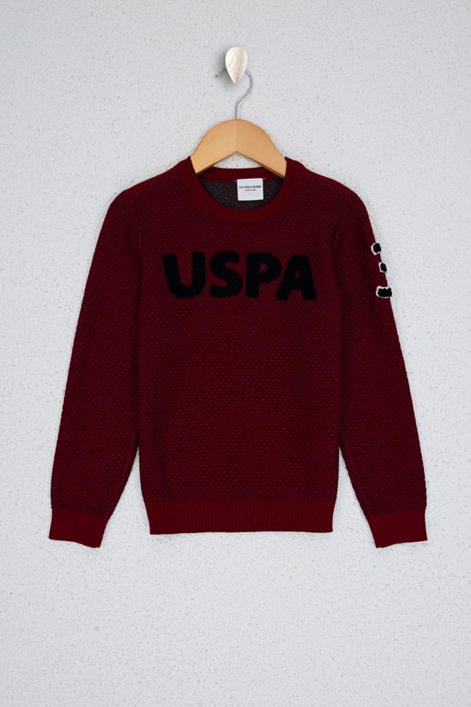 Erkek Çocuk Kırmızı Bisiklet Yaka Triko Kazak