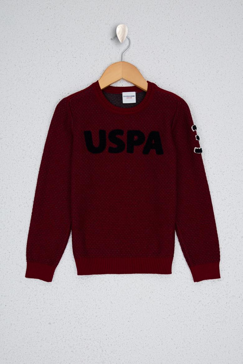 Erkek Çocuk Kırmızı Bisiklet Yaka Triko Kazak