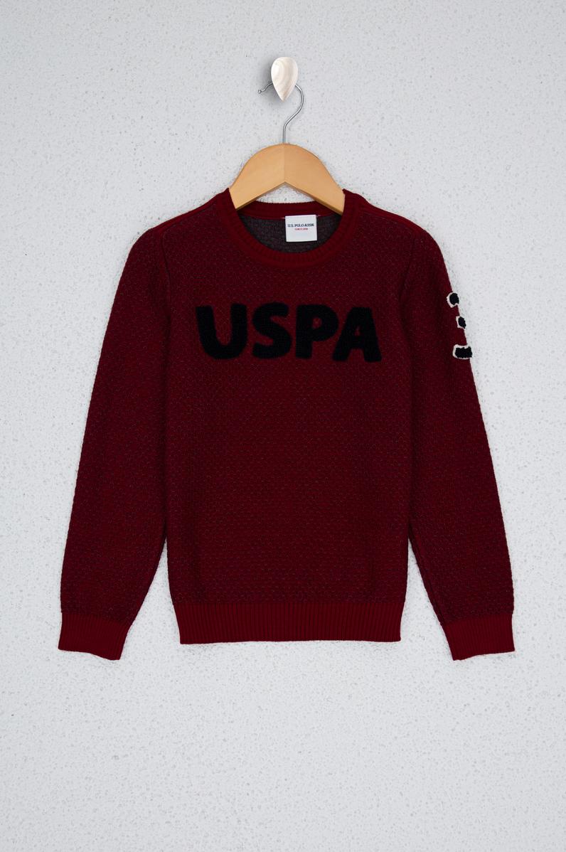 Erkek Çocuk Kırmızı Bisiklet Yaka Triko Kazak