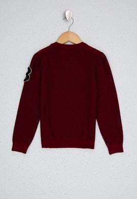 Erkek Çocuk Kırmızı Bisiklet Yaka Triko Kazak - 50229703009