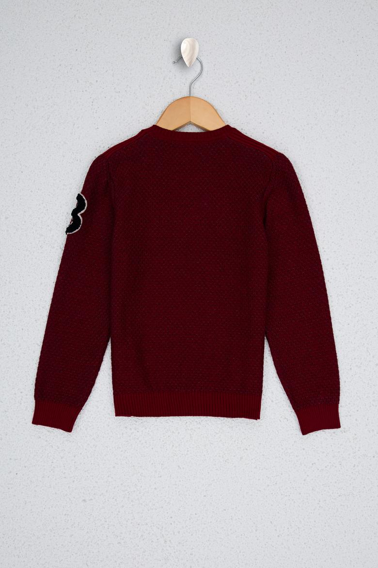 Erkek Çocuk Kırmızı Bisiklet Yaka Triko Kazak - 50229703009