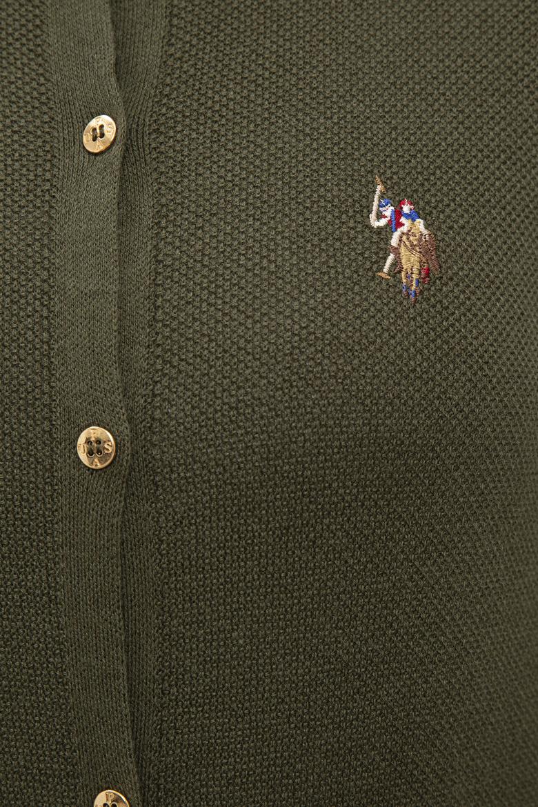 Kadın Haki Melanj Basic Triko Hırka - 50224700079